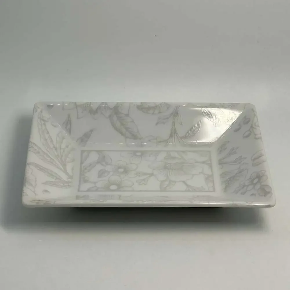 Rare Tiffany & Co Clinique Porcelain Trinket Jewelry Vanity Tray Plate Soap Dish